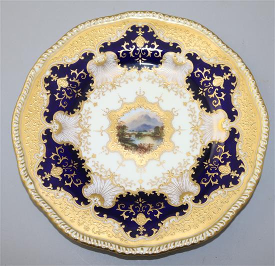 A Coalport composed part dessert service, c.1900, 23cm - 30.5cm
